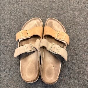 Birkenstock Women's Tan and Cream Sandals